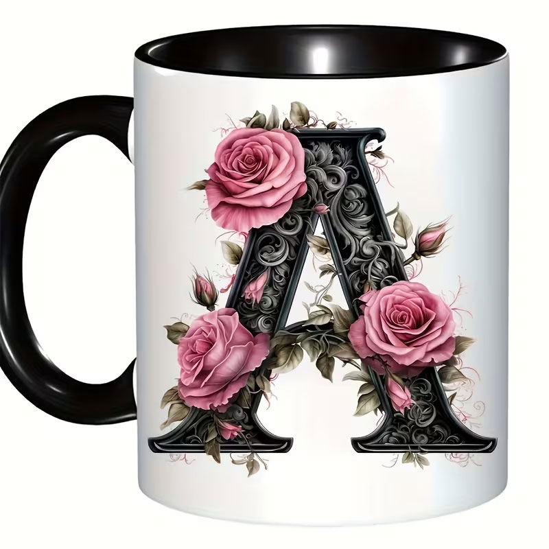 1 Black Letter Flower A-F Prin - огляд і ціна Coffee Tea Name