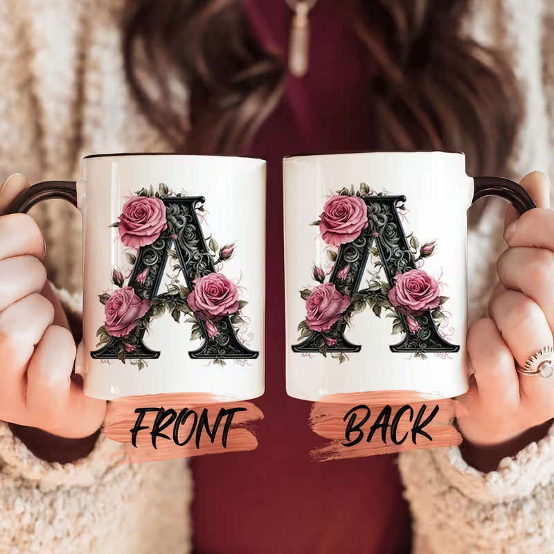 1 Black Letter Flower A-F Prin - огляд і ціна Coffee Tea Name