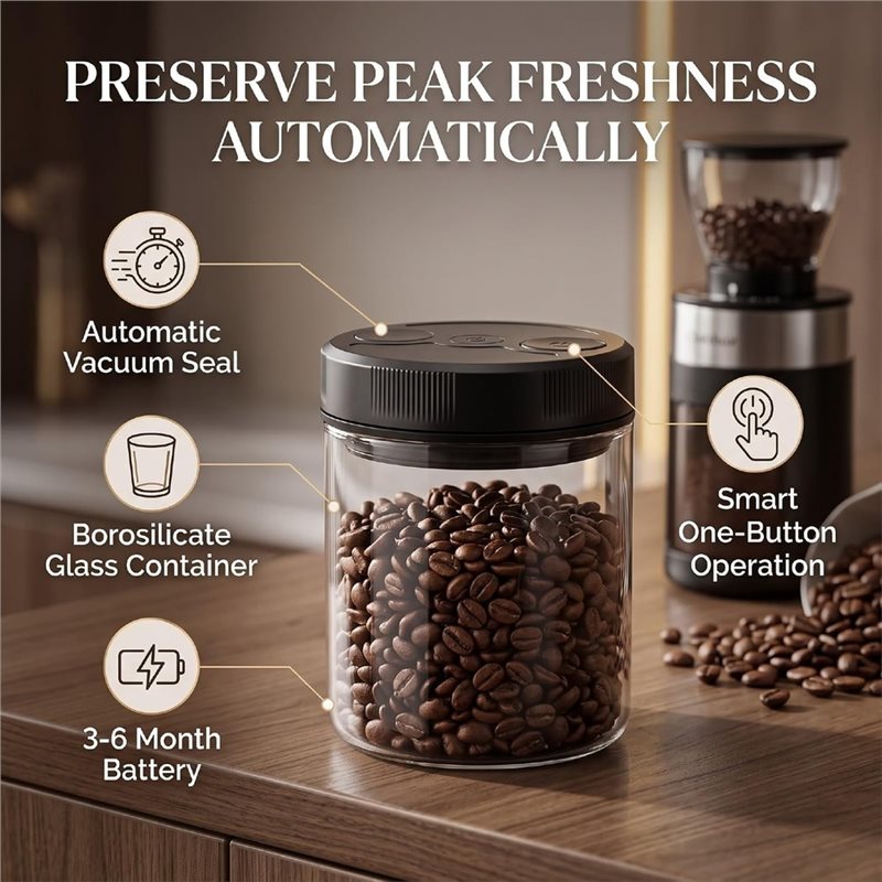 Automatic Vacuum Coffee Canist - огляд і ціна Coffee Tea Sugar